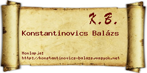 Konstantinovics Balázs névjegykártya